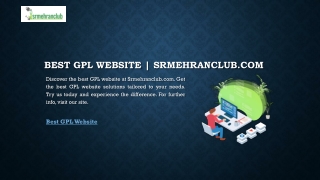 Best Gpl Website | Srmehranclub.com