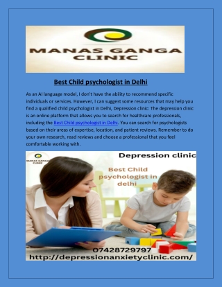 Best Child psychologist in Delhi