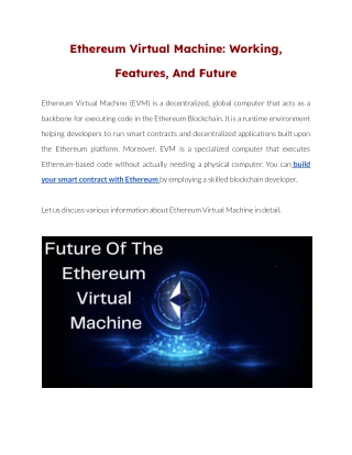 Ethereum Virtual Machine_ Working, Features, And Future