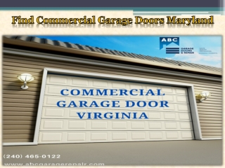 Find Commercial Garage Doors Maryland