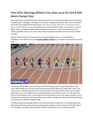 Paris 2024  Pakuranga Athletics Club cleans up at NZ track & field Before Olympic Paris