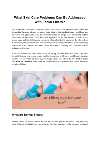 Dermal fillers resolve skin care problems