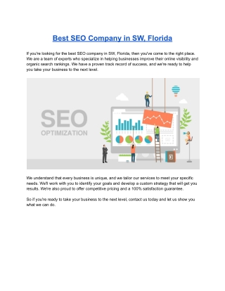 Best SEO Company in SW, Florida