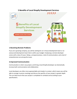 5 Benefits of Local Shopify Development Services