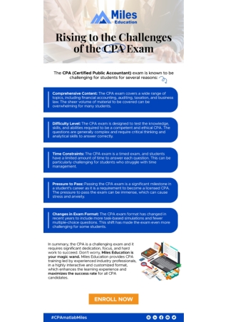 Rising to the Challenges of the CPA Exam