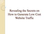 Revealing the Secrets on How to Generate Low Cost Website Tr