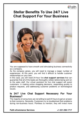 Stellar Benefits To Use 24/7 Live Chat Support For Your Business