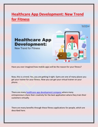 Healthcare App Development New Trend for Fitness