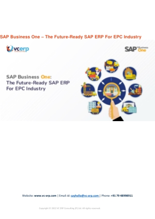 SAP Business One – The Future-Ready SAP ERP For EPC Industry