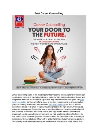 Best Career Counselling | PR Career Solutions