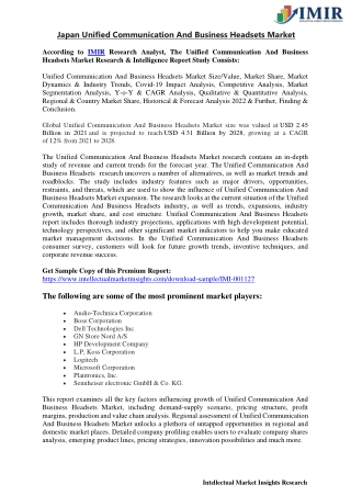 Japan Unified Communication And Business Headsets Market