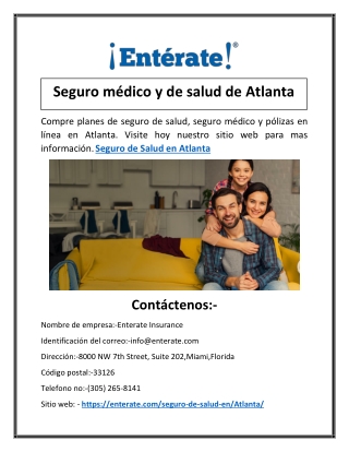 Seguro médico y de salud de Atlanta