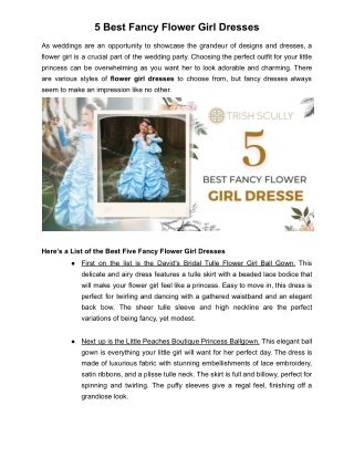 5 Best Fancy Flower Girl Dresses