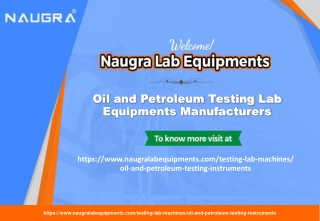Oil and Petroleum Testing Lab Equipments Manufacturers