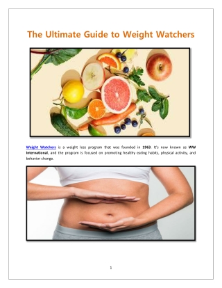 The Ultimate Guide to Weight Watchers