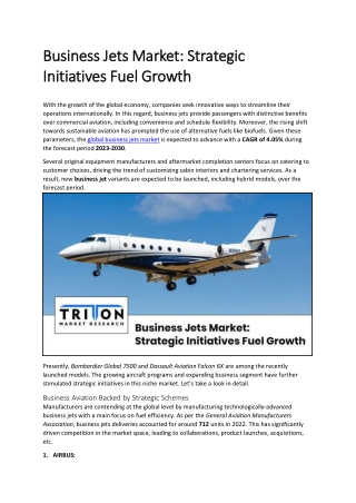 Business Jets Market: Strategic Initiatives Fuel Growth