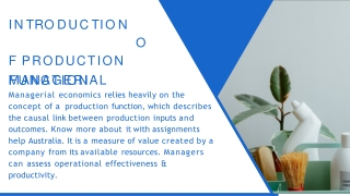 Introduction of Production Function Managerial