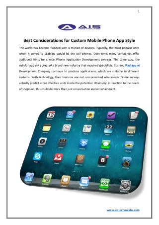 Best Considerations for Custom Mobile Phone App Style