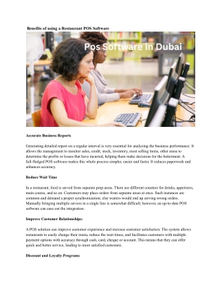 Pos Software in Dubai
