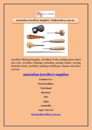 Australian Jewellery Supplies | Podjewellery.com.au