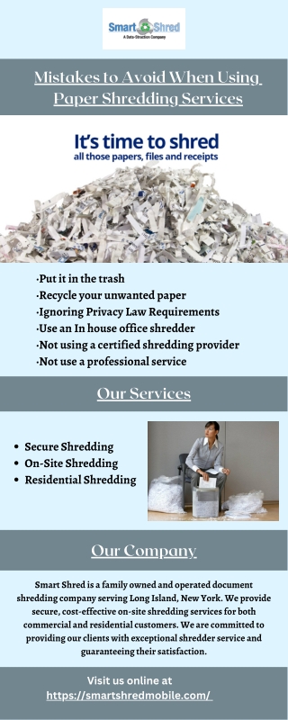 Mistakes to Avoid When Using Paper Shredding Services