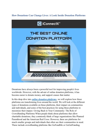 The Role of Crowdfunding Platforms