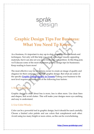 Tips from the Leading Graphic Design Agency in Toronto