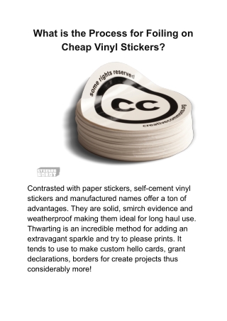 What is the Process for Foiling on Cheap Vinyl Stickers