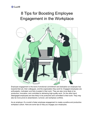 8 Tips for Boosting Employee Engagement in the Workplace