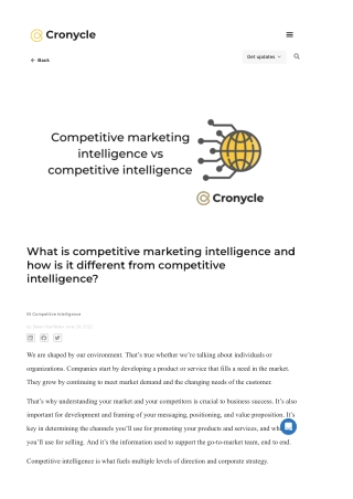 What is competitive marketing intelligence | Cronycle