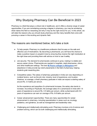 Why Studying Pharmacy Can Be Beneficial In 2023