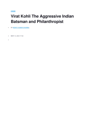 powerpoint presentation on virat kohli