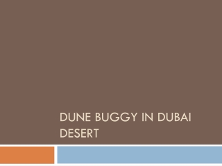 Dune Buggy in Dubai Desert