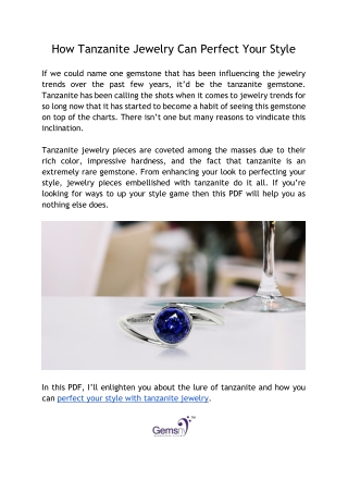 How Tanzanite Jewelry Elevates Your Fashion Game