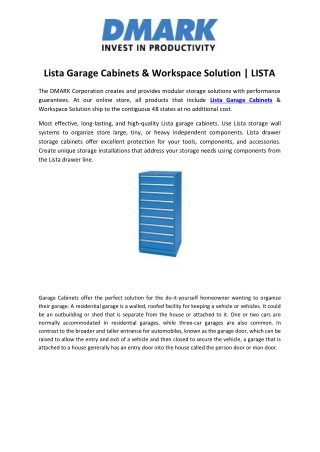 Lista Garage Cabinets & Workspace Solution | LISTA