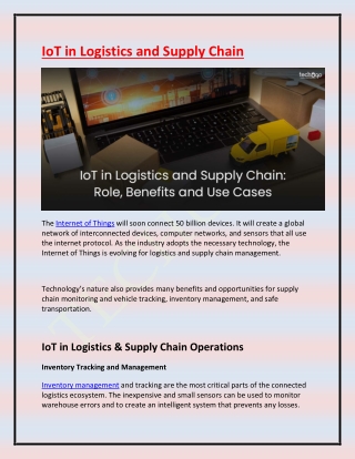 IoT in Logistics and Supply Chain