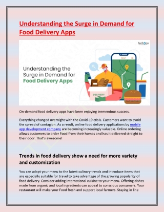 Understanding the Surge in Demand for Food Delivery Apps