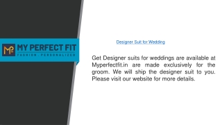 Designer Suit for Wedding