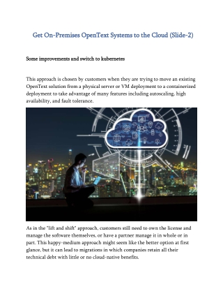 Get On-Premises OpenText Systems to the Cloud (Slide-2)