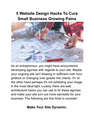 5 Website Design Hacks To Cure Small Business Growing Pains