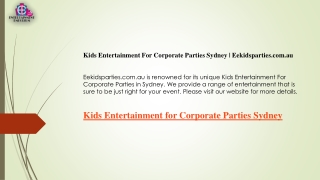 Kids Entertainment For Corporate Parties Sydney  Eekidsparties.com.au