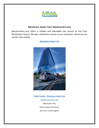 Manchester Airport Taxi | Mmatransfers.com