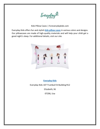 Kids Pillow Cases | Foreverydaykids.com