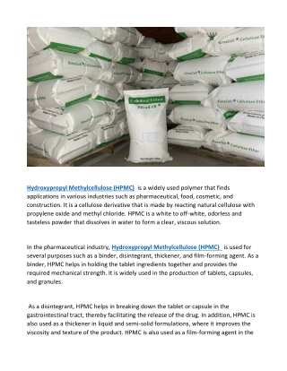 Best Hydroxypropyl Methylcellulose (HPMC)