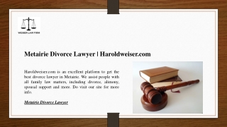 Metairie Divorce Lawyer | Haroldweiser.com