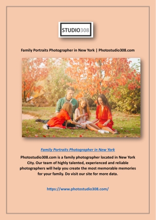 Family Portraits Photographer in New York | Photostudio308.com