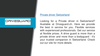 Private driver Switzerland