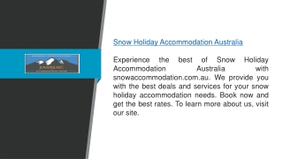 Snow Holiday Accommodation Australia  snowaccommodation.com.au'''