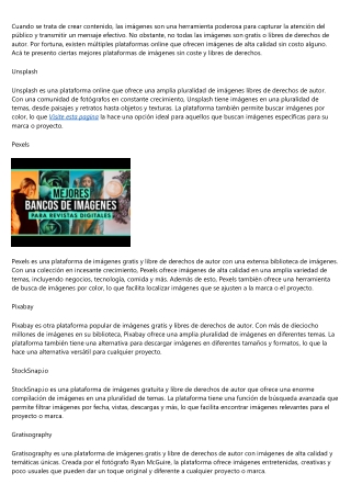 Las mejores webs de imágenes libres de derechos