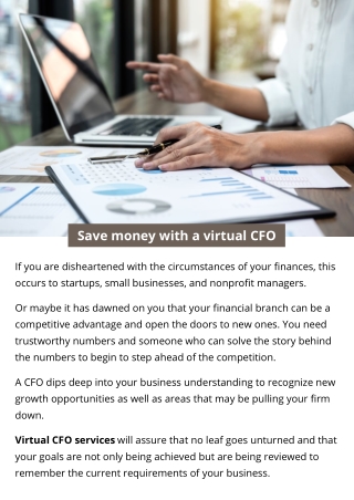 Save money with a virtual CFO